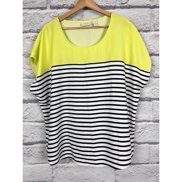 Chicos Womens XL Nautical Preppy Coastal Colorblock Striped Dolman Sleeve Top - Picture 3 of 10